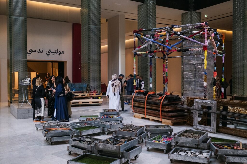 Palestinian artist Khalil Rabah presented, Transition, among other things, 2026, in the DDD Atrium, a work made from “displaced items”